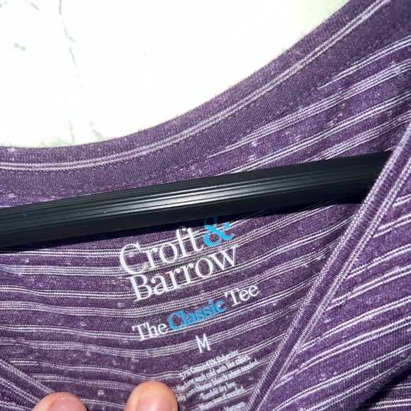 croft & barrow classic tee purple shirt size M - Picture 3 of 4